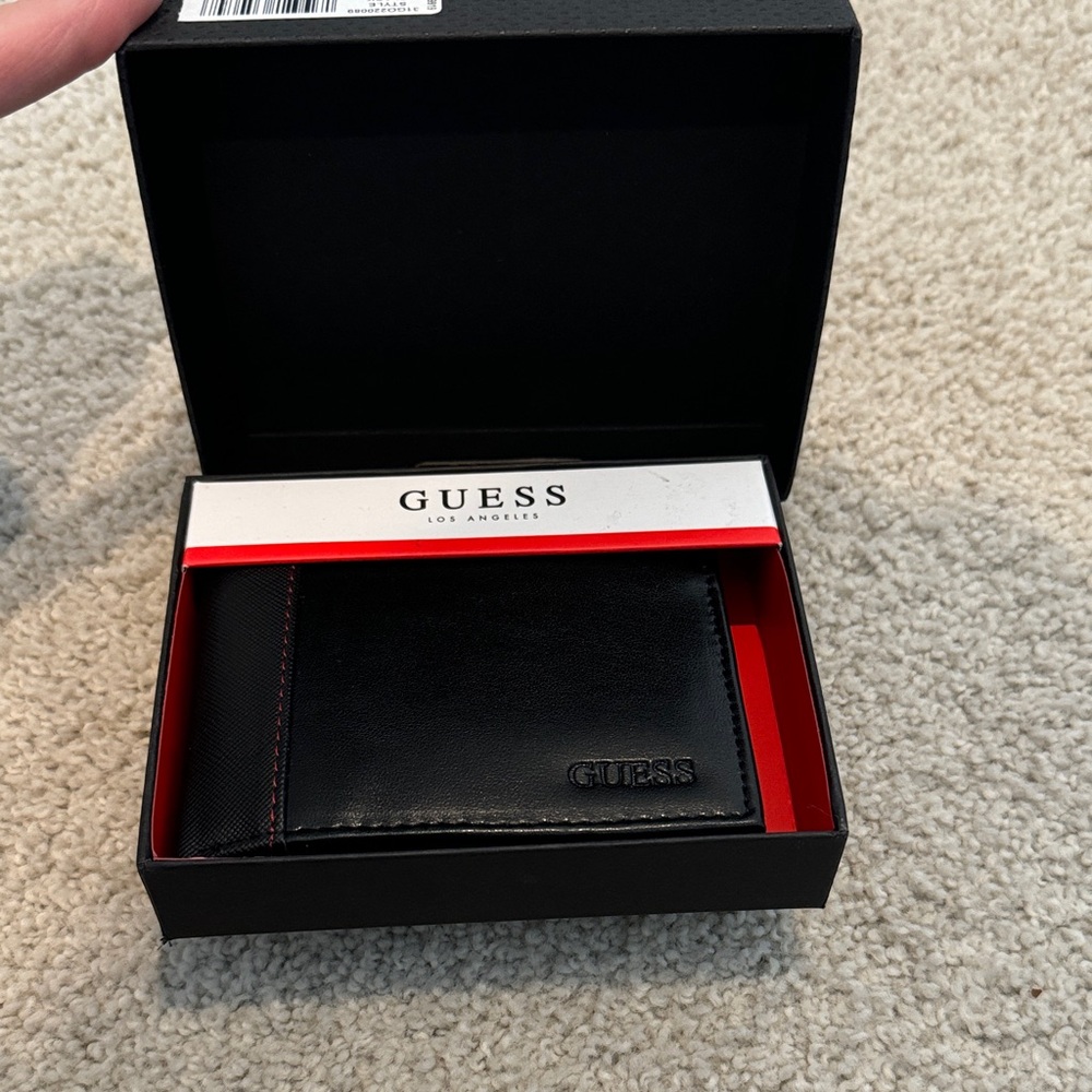 GUESS Black and Red Card Holder/ Wallet